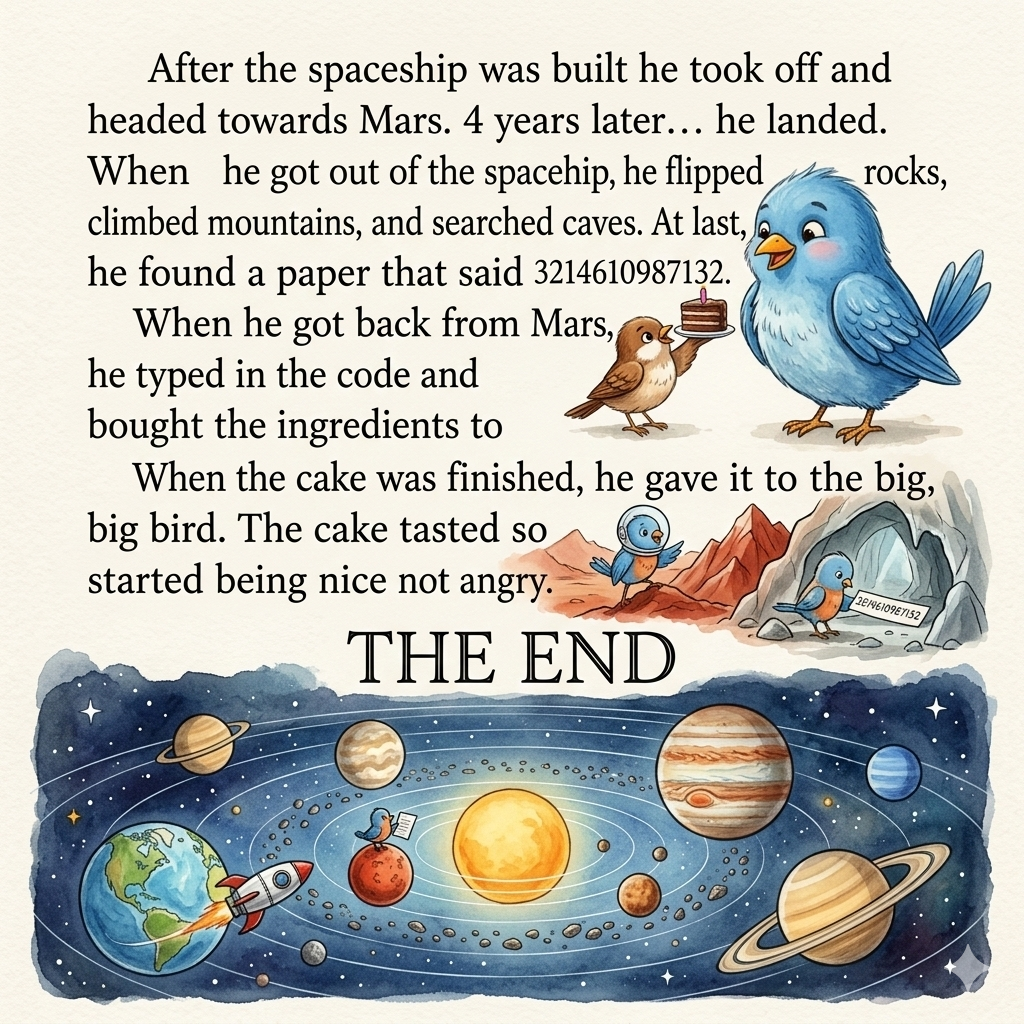 Drawing of the big bird story - page 2